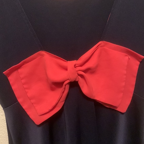 navy blue dress with bow size large - Picture 2 of 4